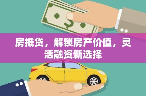 松溪房抵贷，解锁房产价值，灵活融资新选择