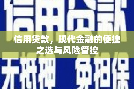 松溪信用贷款，现代金融的便捷之选与风险管控
