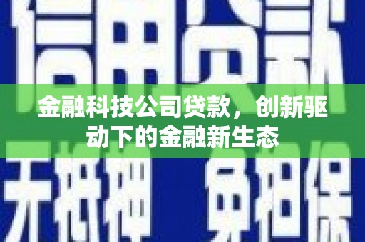 松溪金融科技公司贷款，创新驱动下的金融新生态