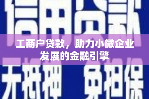 松溪工商户贷款，助力小微企业发展的金融引擎