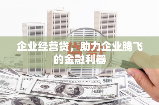 松溪企业经营贷，助力企业腾飞的金融利器