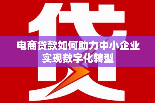 松溪电商贷款如何助力中小企业实现数字化转型