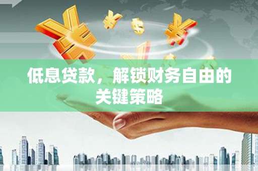 松溪低息贷款，解锁财务自由的关键策略