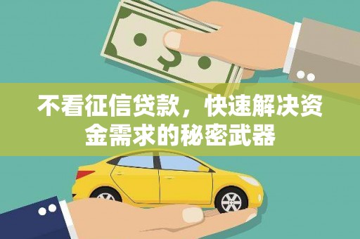 松溪不看征信贷款，快速解决资金需求的秘密武器