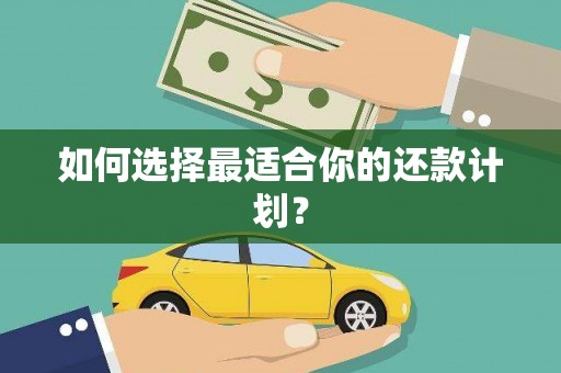 松溪如何选择最适合你的还款计划？