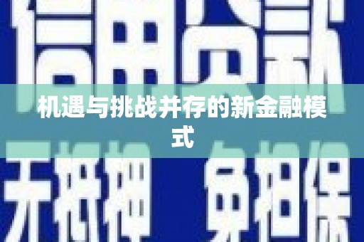 松溪机遇与挑战并存的新金融模式