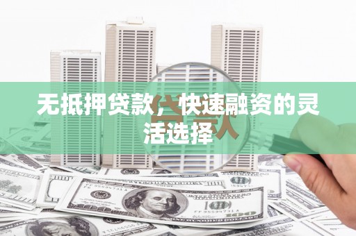 松溪无抵押贷款，快速融资的灵活选择