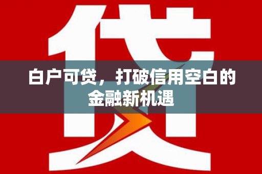 松溪白户可贷，打破信用空白的金融新机遇