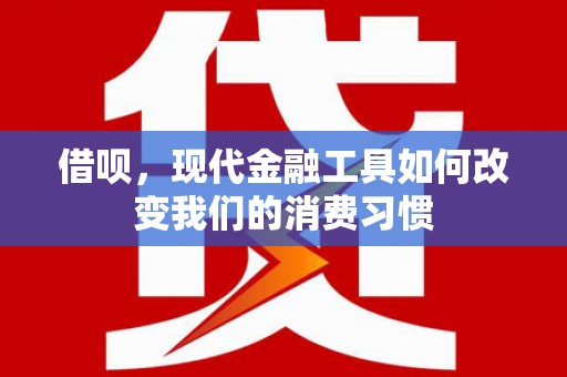 松溪借呗，现代金融工具如何改变我们的消费习惯