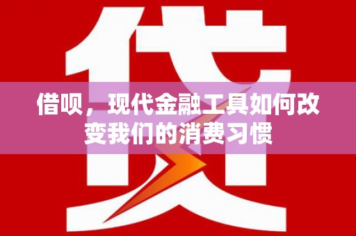 松溪借呗，现代金融工具如何改变我们的消费习惯