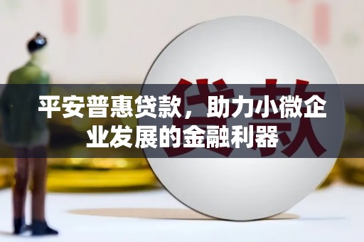 松溪平安普惠贷款，助力小微企业发展的金融利器