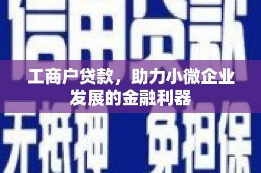 松溪工商户贷款，助力小微企业发展的金融利器
