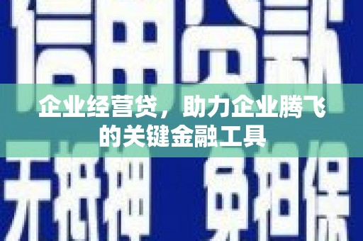 松溪企业经营贷，助力企业腾飞的关键金融工具