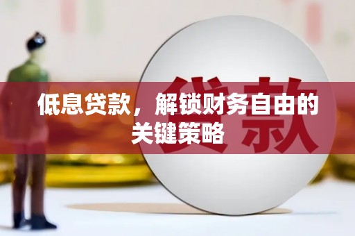 松溪低息贷款，解锁财务自由的关键策略