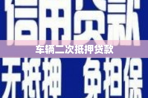 松溪车辆二次抵押贷款