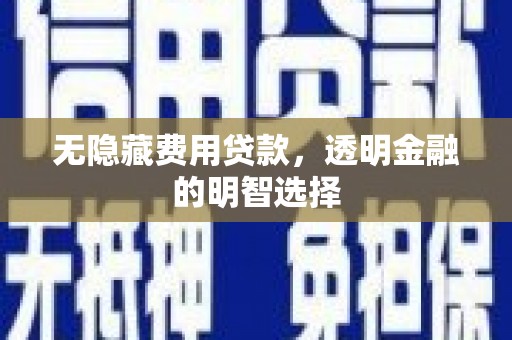 松溪无隐藏费用贷款，透明金融的明智选择