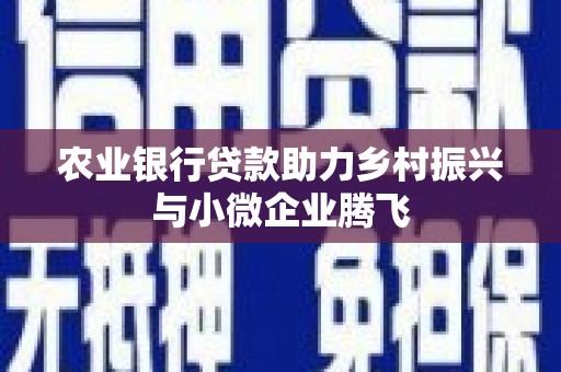 松溪农业银行贷款助力乡村振兴与小微企业腾飞