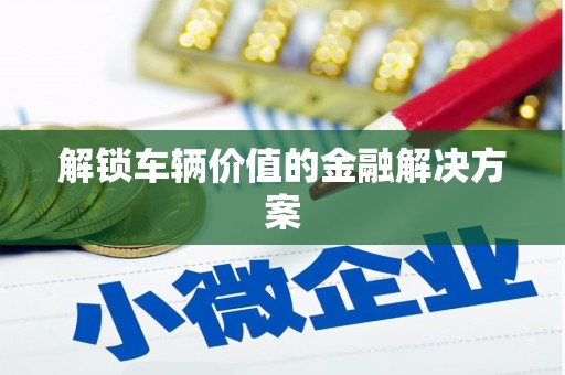 松溪解锁车辆价值的金融解决方案