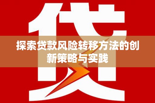 松溪探索贷款风险转移方法的创新策略与实践